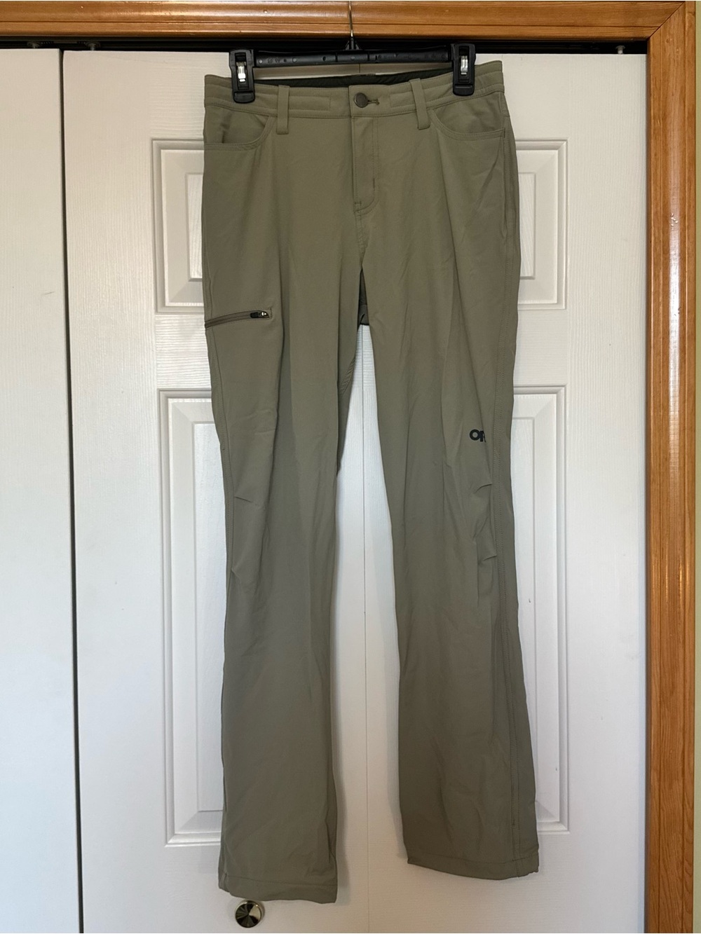 Outdoor Research Hiking Pants Women's 4 Beige Zip Pockets Button Zip Lightweigh